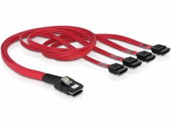 DeLOCK Cable mini SAS 36pin to 4x SATA SCSI cable Red 0.5 m 