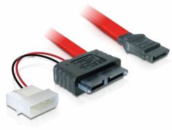 DeLOCK Cable SATA Slimline female + 2pin power > SATA SATA cable 0.3 m Red 
