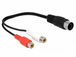 DeLOCK 85835 audio cable 0.2 m DIN [5-pin] 2 x RCA Black 