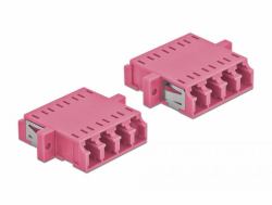 DeLOCK Optical Fiber Coupler LC Quad female to LC Quad female Multi-mode 2 pieces violet 