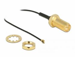 DeLOCK Antenna Cable RP-SMA jack bulkhead to I-PEX Inc., MHF 4 plug 0.81 35 cm thread length 10 mm 