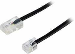 Deltaco DEL-1701S telephone cable 1 m Black 