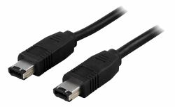 Deltaco FW-2 FireWire cable 2 m 6-p Black 
