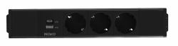 Deltaco Under-desk Outlet, 3 outlets,1x21W A+C