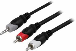 Deltaco MM-145 audio cable 20 m 3.5mm RCA Black 