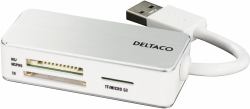 Deltaco UCR-147 card reader USB 3.2 Gen 1 [3.1 Gen 1] Type-A White 