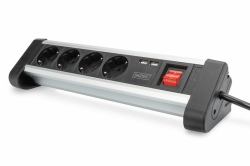 Digitus DA-70614 power extension 1.5 m 4 AC outlet[s] Indoor Black, Silver 