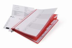 Durable 255503 tab index Conventional file folder Plastic Red, Transparent 