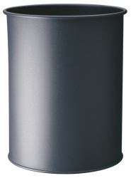 Durable Waste basket metal round 15 15 L Silver 