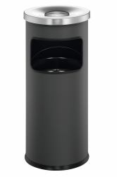Durable Round Ashtray Bin 17L Silver