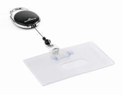 Durable ID card cover with badge reel STYLE for 1 card landscape 