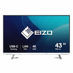 EIZO FlexScan EV4340X-WT computer monitor 108 cm [42.5"] 3840 x 2160 pixels 4K Ultra HD LCD White 