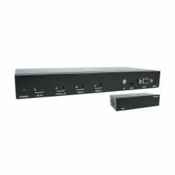 Eaton Tripp Lite B320-4X1-MHE-K 4-Port Presentation Switch Kit, 4K 60 Hz [4:4:4] HDMI, DP, USB-C and VGA to HDMI over Cat6 Extender, 125 ft., TAA 