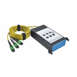 Eaton Tripp Lite N482-3M8L12S-B 40/100Gb Fiber Breakout Cassette with Built-In MTP Cables, 40Gb to 4 x 10Gb, 100Gb to 4 x 25Gb, [x3] 8-Fiber Singlemode MTP/MPO to [x12] LC Duplex 9/125 