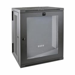 Eaton Tripp Lite SRW15USG SmartRack 15U Low-Profile Switch-Depth Wall-Mount Half-Height Rack Enclosure, Clear Acrylic Window, Hinged Back 