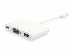 Equip USB Type C to VGA Female/USB A Female/PD Adapter 
