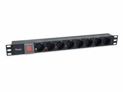 Equip 8-Outlet German Power Distribution Unit with IEC C14 plug 