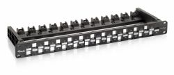Equip 24-Port Keystone Cat.6A Unshielded Patch Panel, Black 