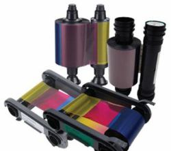 Evolis YMCKO printer ribbon 300 pages Black, Cyan, Grey, Magenta, Yellow 