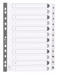 Exacompta MWD1-12Z tab index Numeric tab index Cardboard White 