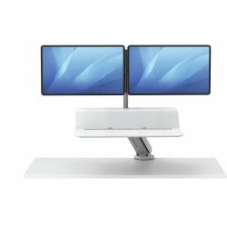 Fellowes Lotus RT Sit-Stand Workstation – Dual White 