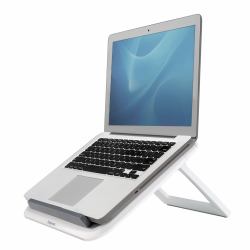 Fellowes Laptop Stand for Desk - I-Spire Quick Lift Adjustable Laptop Stand for the Home and Office - Portable Laptop Stand with 7 Height Adjustments - Max Monitor Size 17", Max Weight 4KG - White 