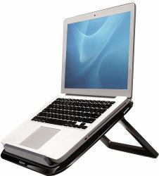 Fellowes Laptop Stand for Desk - I-Spire Quick Lift Adjustable Laptop Stand for the Home and Office - Portable Laptop Stand with 7 Height Adjustments - Max Monitor Size 17", Max Weight 4KG - Black 