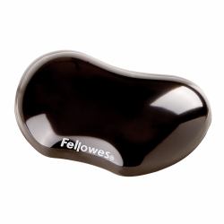 Fellowes Wrist Rest - Crystals Gel Wrist Rest with Non Slip Rubber Base - Ergonomic Mouse Mat Wrist Support, Keyboard Wrist Rest for Computer, Laptop, Home Office Use - Black 