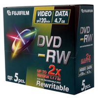 Fujifilm DVD-RW 4.7GB 2x, 5-Pk 5 pc[s] 
