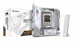 GIGABYTE X870I AORUS PRO ICE Motherboard - Supports AMD Ryzen 9000 Series CPUs, 8+2+1 phases VRM, up to 8400MHz DDR5 [OC], 1xPCIe 5.0 M.2 + 1xPCIe 4.0 M.2, WI-FI 7, 2,5GbE LAN, USB 4 
