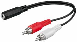 Goobay Audio Cable Adapter, 3.5 mm Female to RCA Male, 0.2m 