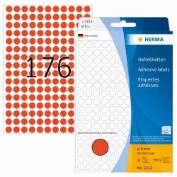 HERMA Multi-purpose labels/colour dots Ø 8 mm round red paper matt hand inscription 5632 pcs. 