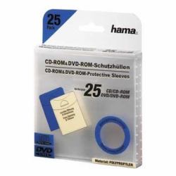 Hama CD/DVD Protective Sleeves, Pack of 25 25 discs Transparent 