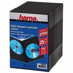 Hama DVD Slim Double-Box 25, Black 2 discs 