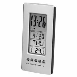Hama LCD Thermometer, Digital Display, Alert Function, Music Function, Birthday Function, Silver 