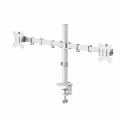 Hama Monitor Mount, 2 Monitors, Height-adjustable, Swivel/Tilt, 13" - 35", White 