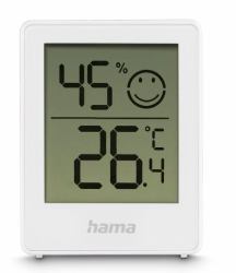 Hama Baros Thermometer and Hygrometer, Digital, For Indoors, Set of 2, white 