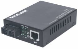 Intellinet Gigabit Ethernet Single Mode Media Converter, 10/100/1000Base-T to 1000Base-Lx [SC] Single-Mode, 20km 