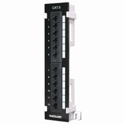 Intellinet Patch Panel, Cat6, Wall-mount, UTP, 12 Port, Black 