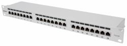 Intellinet Patch Panel, Cat6a, FTP, 24-Port, 1U, Shielded, 90° Top-Entry Punch Down Blocks, Grey 