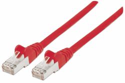 Intellinet Network Patch Cable, Cat6, 1m, Red, Copper, S/FTP, LSOH / LSZH, PVC, RJ45, Gold Plated Contacts, Snagless, Booted, Lifetime Warranty 