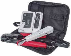 Intellinet 4-Piece Network Tool Kit, 4 Tool Network Kit Composed of LAN Tester, LSA punch down tool, Crimping Tool and Cut and Stripping tool 