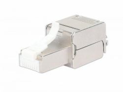Intellinet Cat6a 10G Shielded Toolless RJ45 Modular Field Termination Plug, For Easy and Quick High-quality Cable Assembly in the Field, STP, for Solid & Stranded Wire, Gold-plated Contacts, Metal Housing 