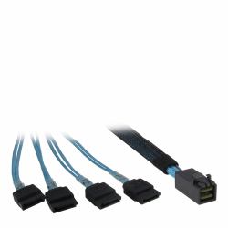 Inter-Tech 0.5m SFF 8643/4x SATA Black, Blue 