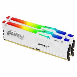 Kingston Technology FURY Beast 32GB 5600MT/s DDR5 CL36 DIMM [Kit of 2] White RGB EXPO 