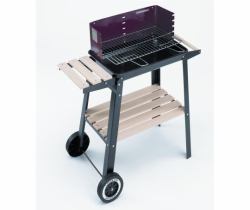LANDMANN 0566 Schwarz Holzkohle-Grillwagen Barbecue Charcoal Cart Black,Bordeaux 