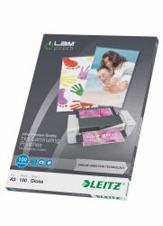 Leitz iLAM Ultra-premium Glossy A3 Laminating Pouches with UDT, 100 microns, Pack of 100 