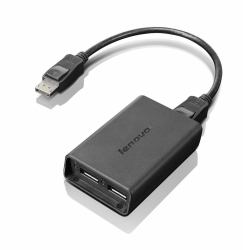 Lenovo DisplayPort to Dual-DisplayPort Monitor Cable USB A Black 