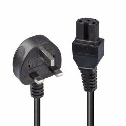 Lindy 2m Mains UK 3 Pin Plug to Hot Conditioned IEC C15 Power Cable  Kettle Lead 