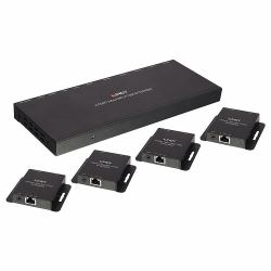 Lindy 70m Cat.6 4 Port HDMI 4K30 and IR Splitter Extender with Loop Out 